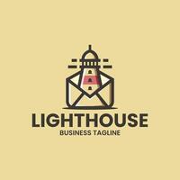 lighthouse mail logo design vector