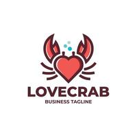 crab love logo design vector