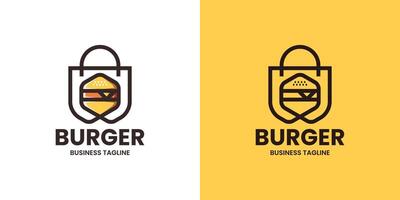 burger shop logo design vector