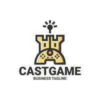 castillo juego logo diseño vector