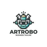 creative robot logo design vector