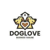 twins dog house logo design vector