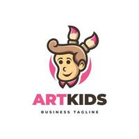 creative art kids logo design vector