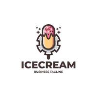 ice cream machine logo design vector