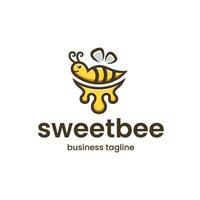 sweet bee logo design vector