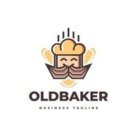 old baker mascot logo design vector