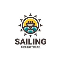 summer sailing logo design vector