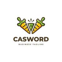 carrot sword logo design vector