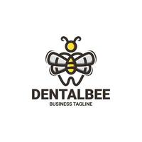 dental bee logo design vector