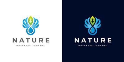 nature wings logo design vector