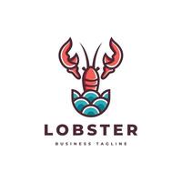 ocean lobster logo design vector