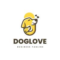 family dog love logo design vector