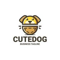 cute dog pocket logo design vector