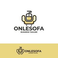 online web sofa logo design vector