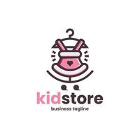 cute kids clothes store logo design vector