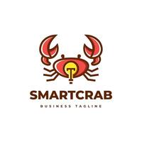 smart crab logo design vector