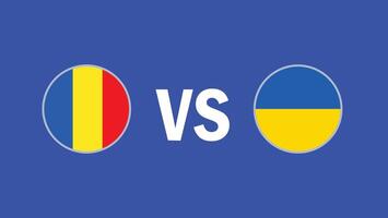 Romania And Ukraine Match Emblem Flag Design European Nations 2024 Teams Countries European Germany Football Symbol Logo Illustration vector