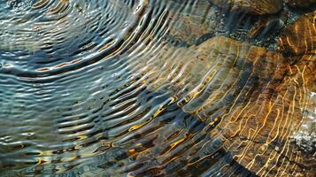 Thermal mineral springs, close-up of water ripples, relaxing and therapeutic. photo