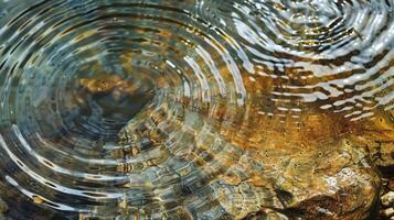 Thermal mineral springs, close-up of water ripples, relaxing and therapeutic. photo