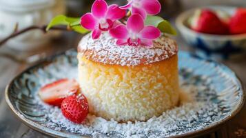 Japanese fluffy cake. photo