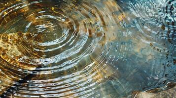 Thermal mineral springs, close-up of water ripples, relaxing and therapeutic. photo