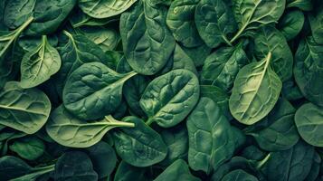 Fresh Organic Spinach Leaves Texture. photo