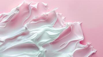 Moisturizer slashes and waves on light pastel background, hydrating face cream or lotion for skin care photo
