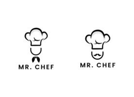 Chef and restaurant badge label logo design template. vector