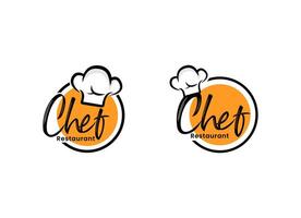 cocinero y restaurante Insignia etiqueta logo diseño modelo. vector