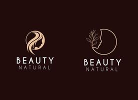 natural hermosa mujer cara logo diseño inspiración. belleza spa logo diseño vector