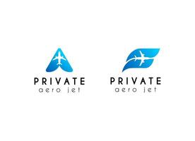 Sky aviation private jet logo design. Minimalist airplane logo for aviation company vector