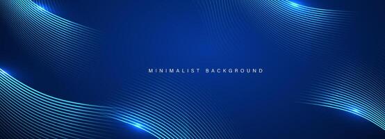 Abstract blue modern background with dynamic lines vector