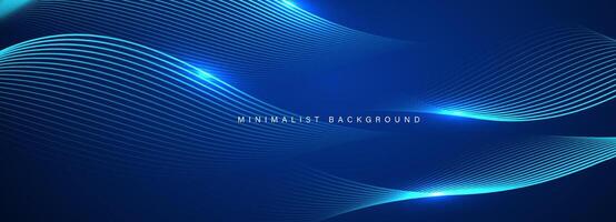 Abstract blue modern background with dynamic lines vector