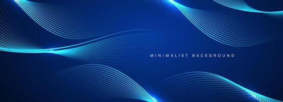 Abstract blue modern background with dynamic lines vector