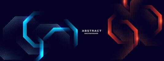 Abstract blue modern background with dynamic geometric shapes vector