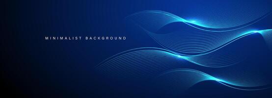 Abstract blue modern background with dynamic lines vector