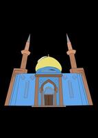 blue brick mosque vector