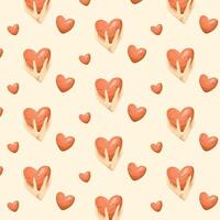Geometric pattern with hearts for Valentines vector