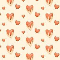 Geometric pattern with hearts for Valentines vector