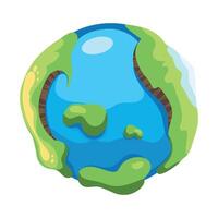 Globe earth planet icon. Cartoon illustration vector