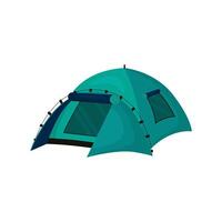 Camping travel tent . Blue travel tent isolated on white background. illustration vector