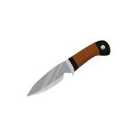 Hunting knife. Travel camping kitchen knife isolated on white background. illustration vector