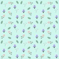 Flower pattern spring flat. Seamless pattern of minimalistic florars. illustration vector