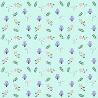 Flower pattern spring flat. Seamless pattern of minimalistic florars. illustration vector