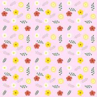 Flower pattern spring flat. Seamless pattern of minimalistic florars. illustration vector