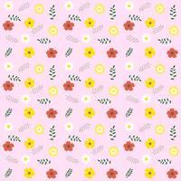 Flower pattern spring flat. Seamless pattern of minimalistic florars. illustration vector