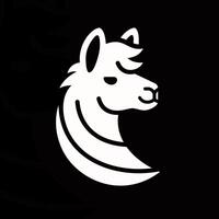 Alpaca logo on isolated background v76 vector