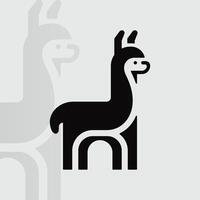 Alpaca logo on isolated background v8 vector