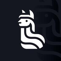 Alpaca logo on isolated background v17 vector