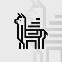 Alpaca logo on isolated background v45 vector